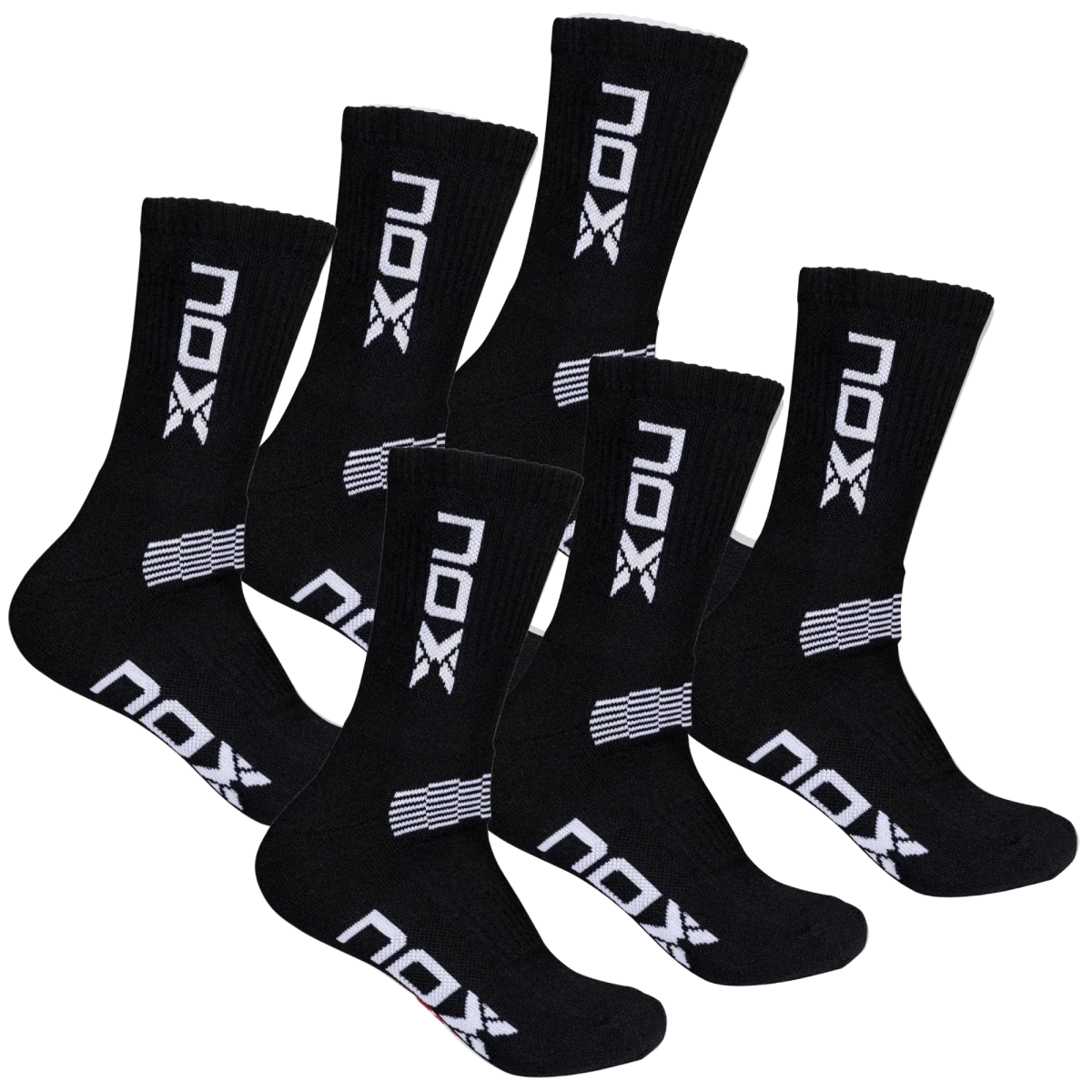 Bolsa 3 pares (2 Uds/Par) - Pack calcetines técnicos MEDIA CAÑA negro/blanco